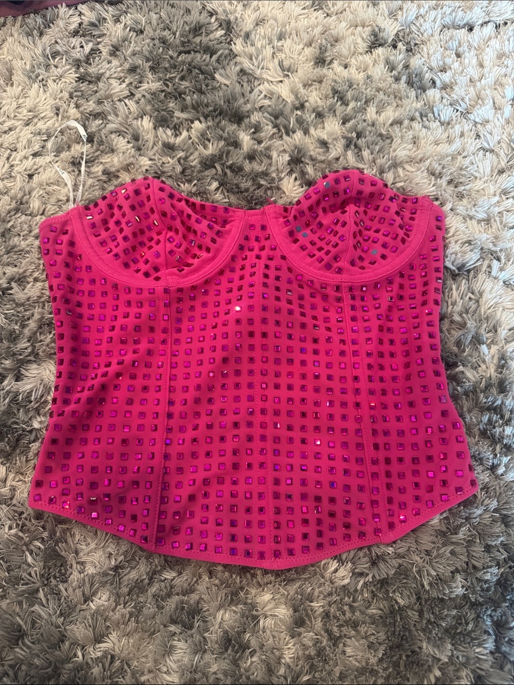 White fox corset top